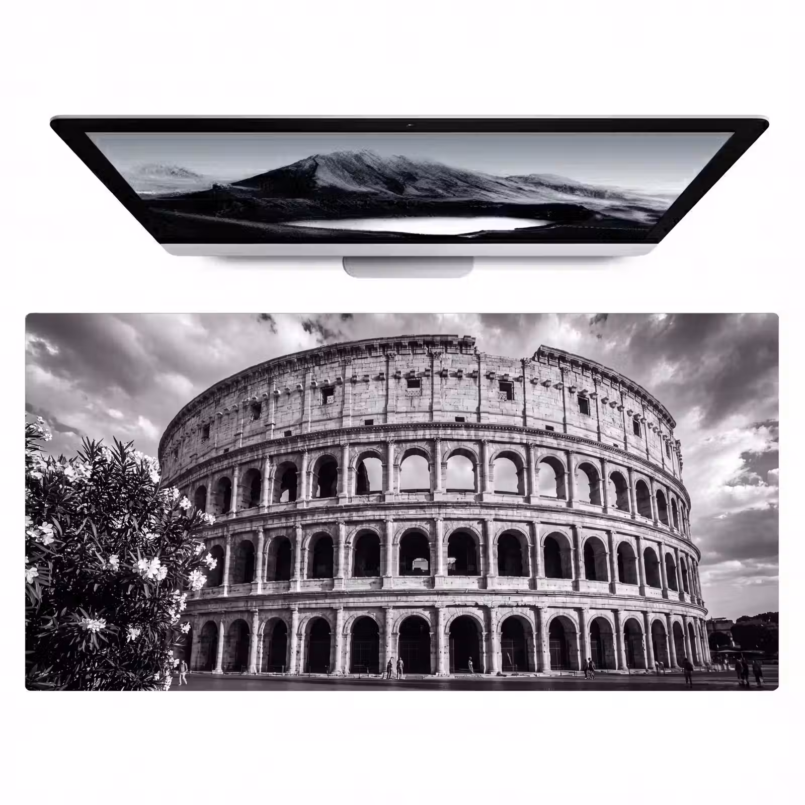 Bureau onderlegger - Architectuur - Colosseum - Rome - Historisch - Zwart-wit — 1