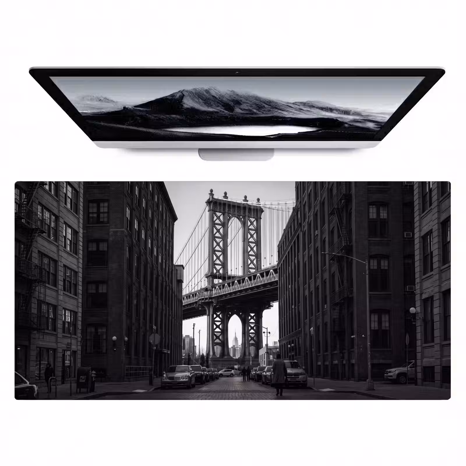 Bureau onderlegger - Brug - Stad - Architectuur - Modern - Zwart-wit — 1
