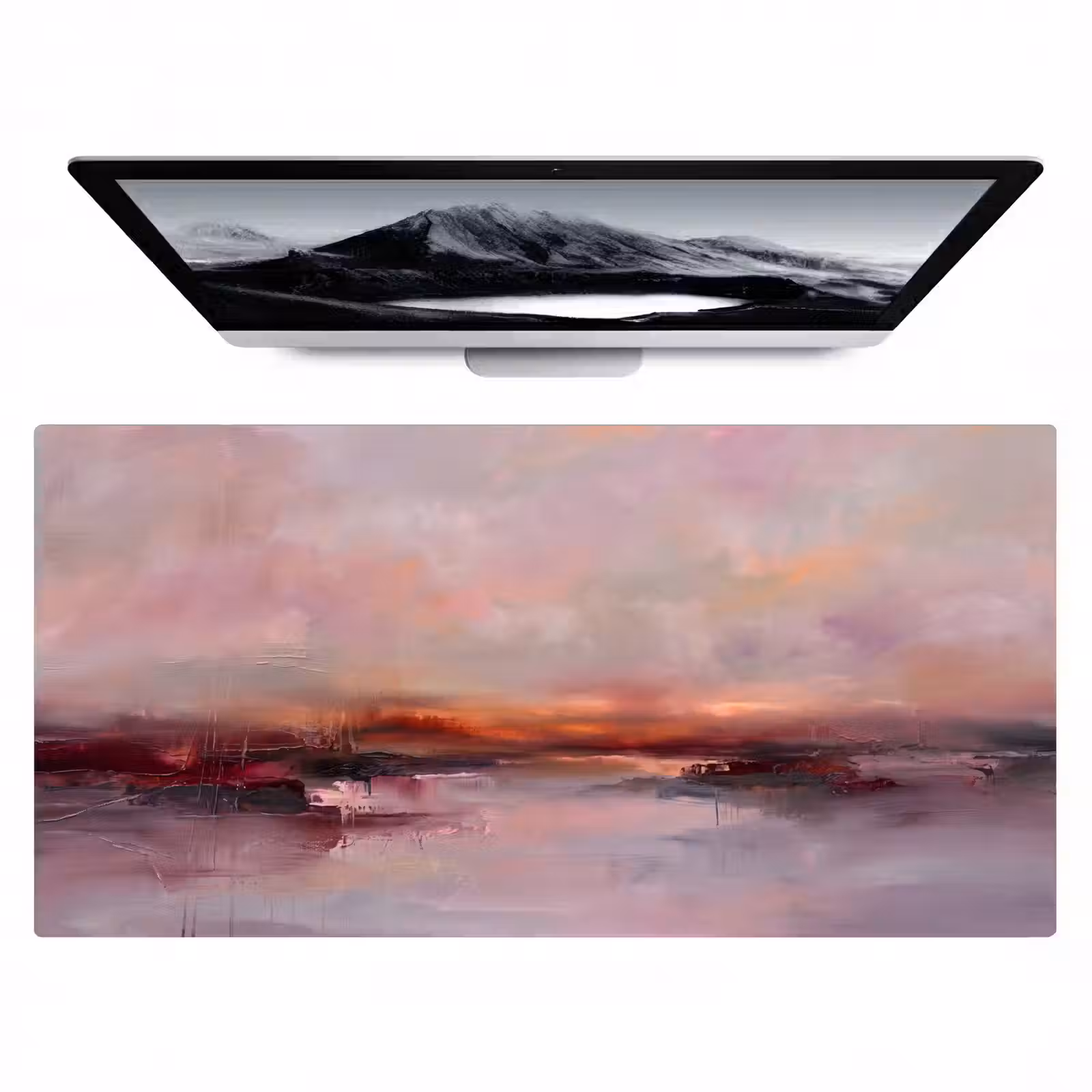 Bureau onderlegger - Landschap - Zonsondergang - Abstract - Modern - Roze — 1