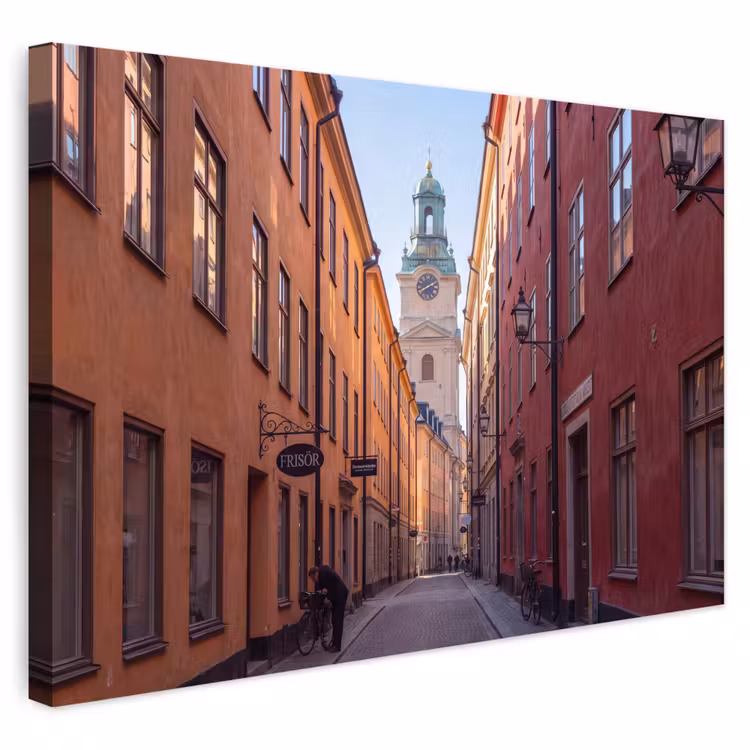 Buiten canvas - Straat - Klokkentoren - Stad - Architectuur - Historisch — 1
