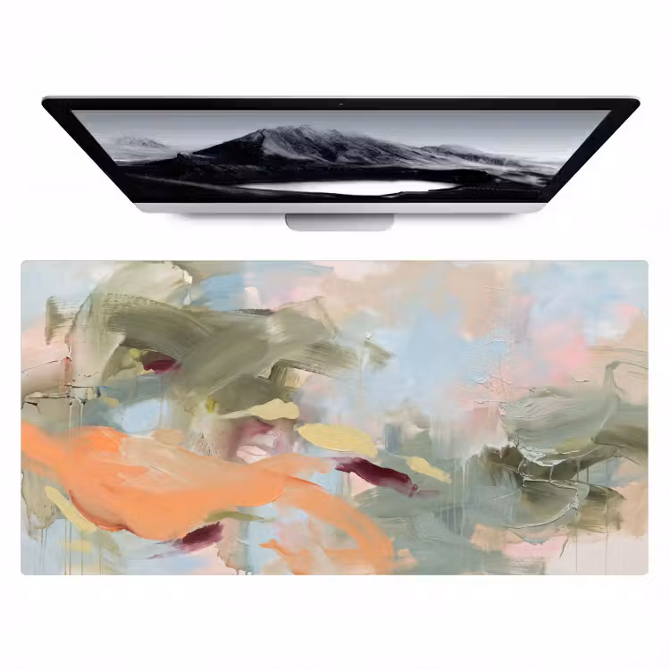 Bureau onderlegger - Abstract - Borstelstreken - Kunst - Modern - Pastel — 1