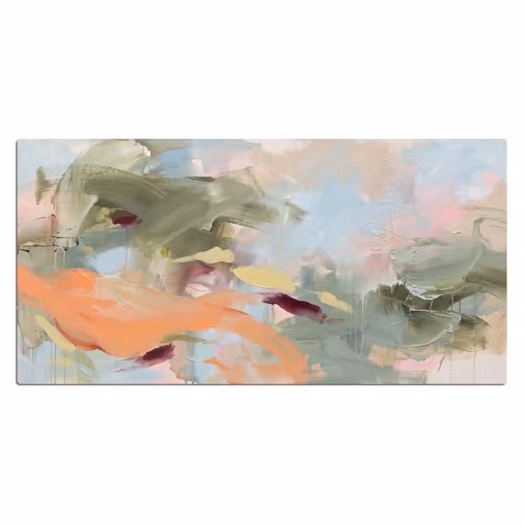 Bureau onderlegger - Abstract - Borstelstreken - Kunst - Modern - Pastel — 2