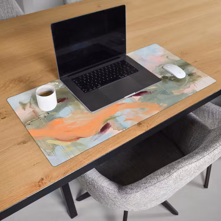 Bureau onderlegger - Abstract - Borstelstreken - Kunst - Modern - Pastel — 3