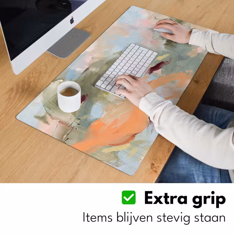 Bureau onderlegger - Abstract - Borstelstreken - Kunst - Modern - Pastel — 6