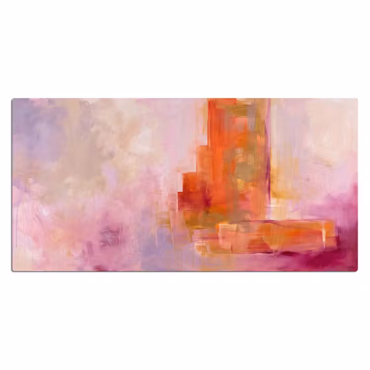 Bureau onderlegger - Abstract - Borstelstreken - Kunst - Paars - Goud — 2