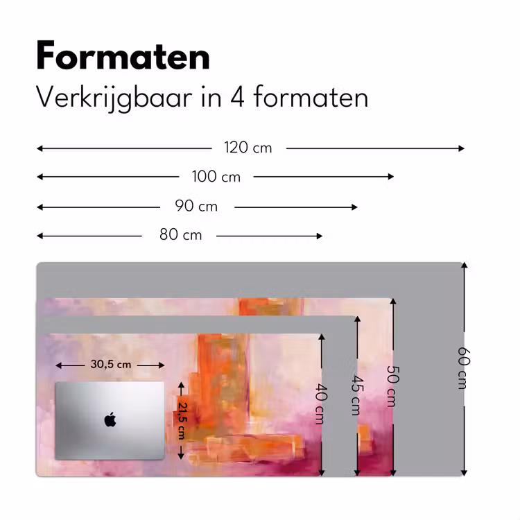 Bureau onderlegger - Abstract - Borstelstreken - Kunst - Paars - Goud — 8