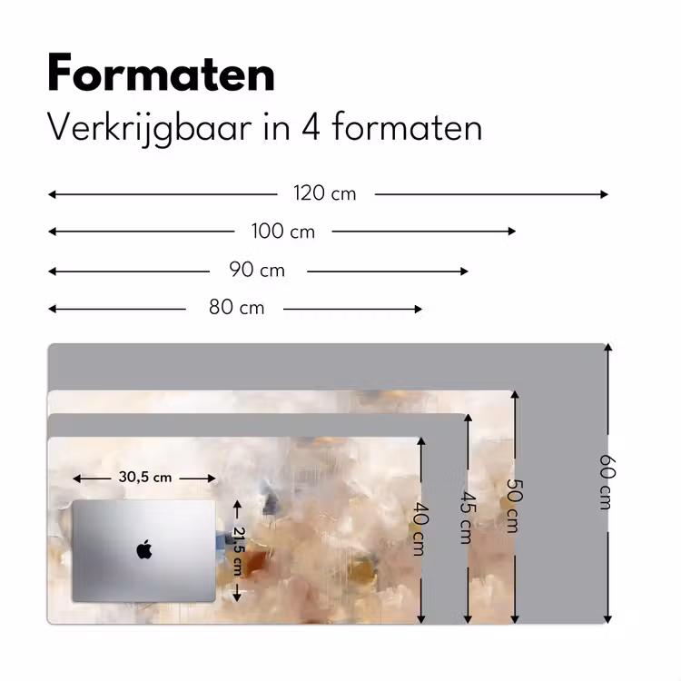 Bureau onderlegger - Abstract - Borstelstreken - Modern - Beige - Kunst — 8