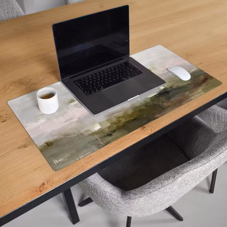 Bureau onderlegger - Abstract - Gelaagd - Kunst - Modern - Grijs-Groen — 3