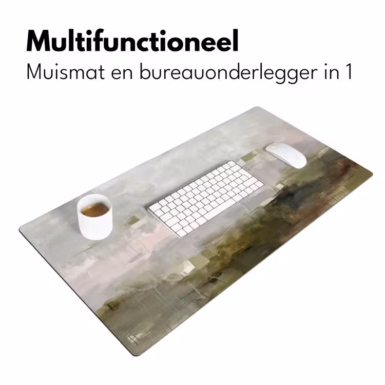Bureau onderlegger - Abstract - Gelaagd - Kunst - Modern - Grijs-Groen — 7