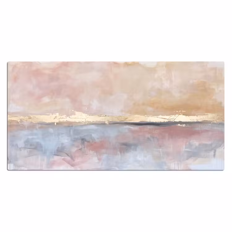 Bureau onderlegger - Abstract - Horizontaal - Kunst - Roze - Goud — 2