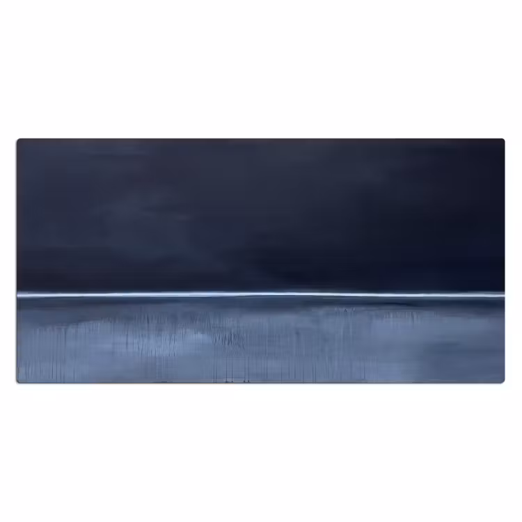 Bureau onderlegger - Abstract - Horizontale lijn - Minimalistisch - Donkerblauw - Kunst — 2