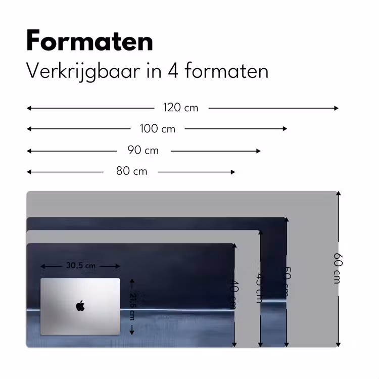 Bureau onderlegger - Abstract - Horizontale lijn - Minimalistisch - Donkerblauw - Kunst — 8
