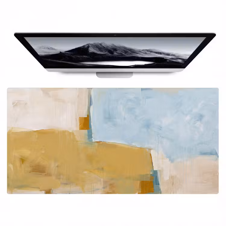 Bureau onderlegger - Abstract - Kleuren - Kunst - Modern - Blauw — 1