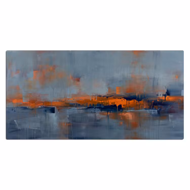 Bureau onderlegger - Abstract - Kleuren - Modern - Oranje - Grijs — 2