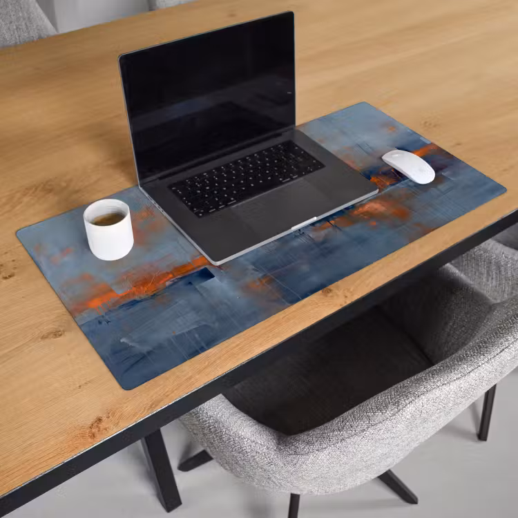 Bureau onderlegger - Abstract - Kleuren - Modern - Oranje - Grijs — 3