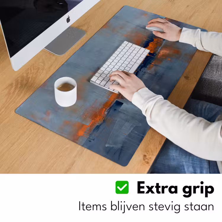 Bureau onderlegger - Abstract - Kleuren - Modern - Oranje - Grijs — 6