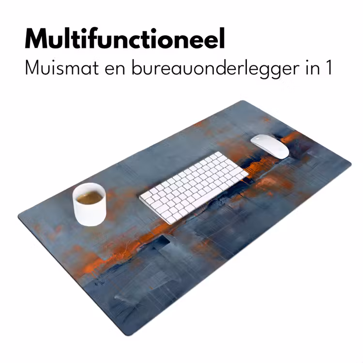 Bureau onderlegger - Abstract - Kleuren - Modern - Oranje - Grijs — 7