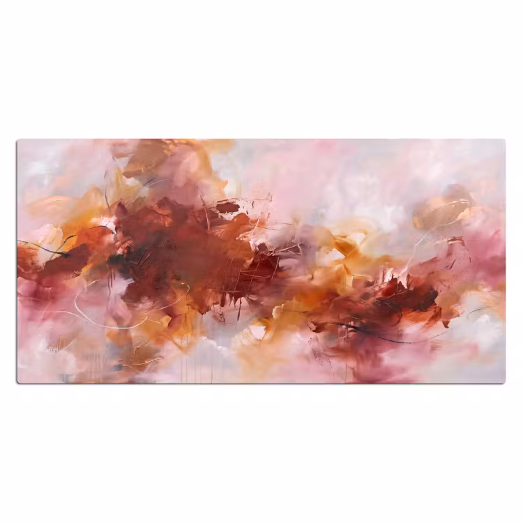 Bureau onderlegger - Abstract - Kleurrijk - Kunst - Modern - Roze-Rood — 2