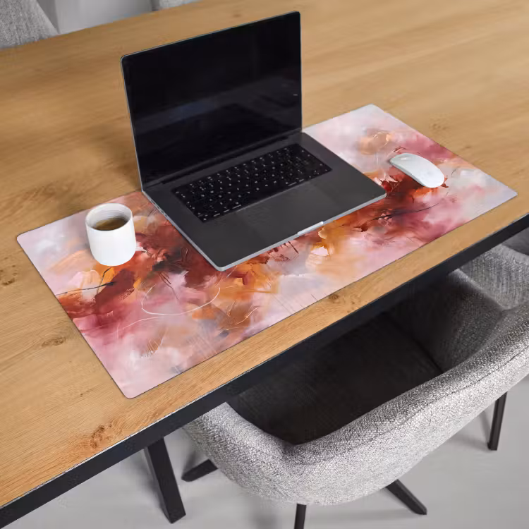 Bureau onderlegger - Abstract - Kleurrijk - Kunst - Modern - Roze-Rood — 3