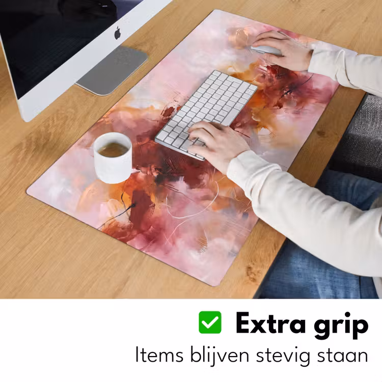 Bureau onderlegger - Abstract - Kleurrijk - Kunst - Modern - Roze-Rood — 6
