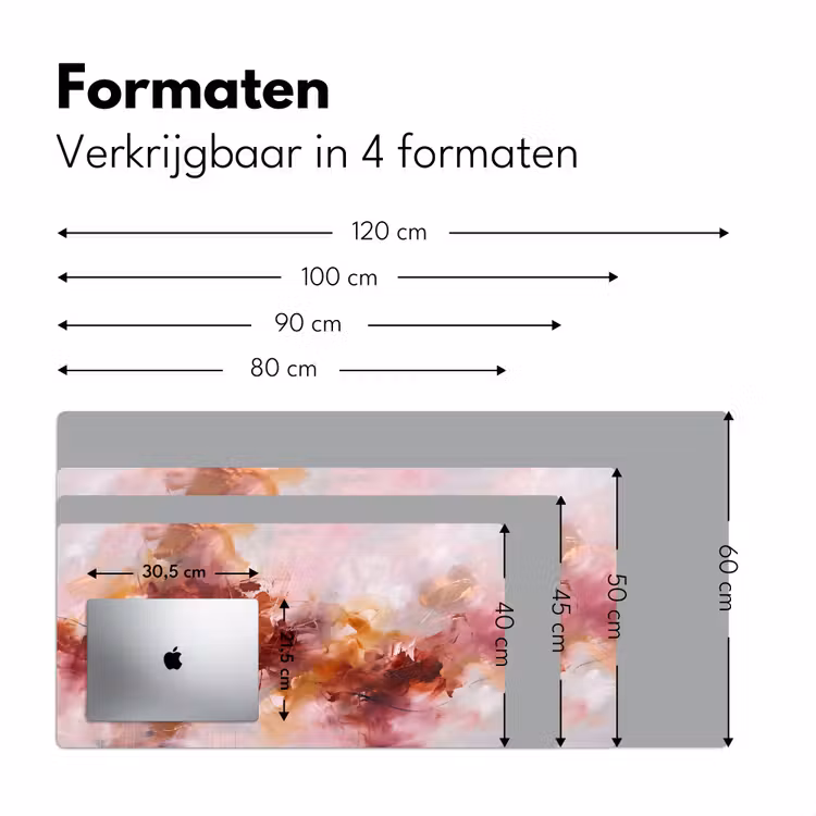 Bureau onderlegger - Abstract - Kleurrijk - Kunst - Modern - Roze-Rood — 8
