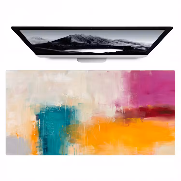 Bureau onderlegger - Abstract - Kleurrijk - Modern - Kunst - Oranje — 1