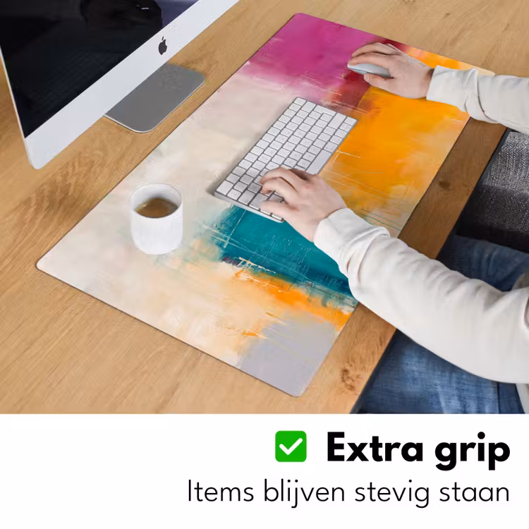 Bureau onderlegger - Abstract - Kleurrijk - Modern - Kunst - Oranje — 6