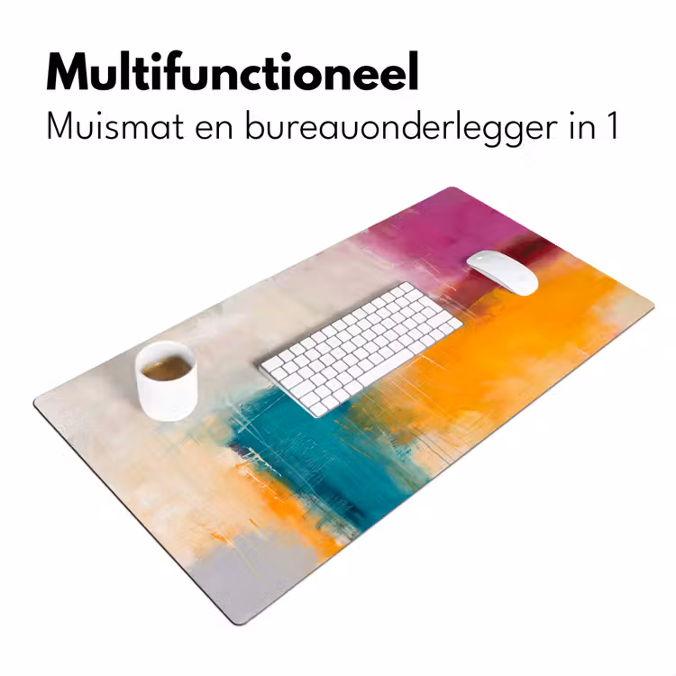 Bureau onderlegger - Abstract - Kleurrijk - Modern - Kunst - Oranje — 7