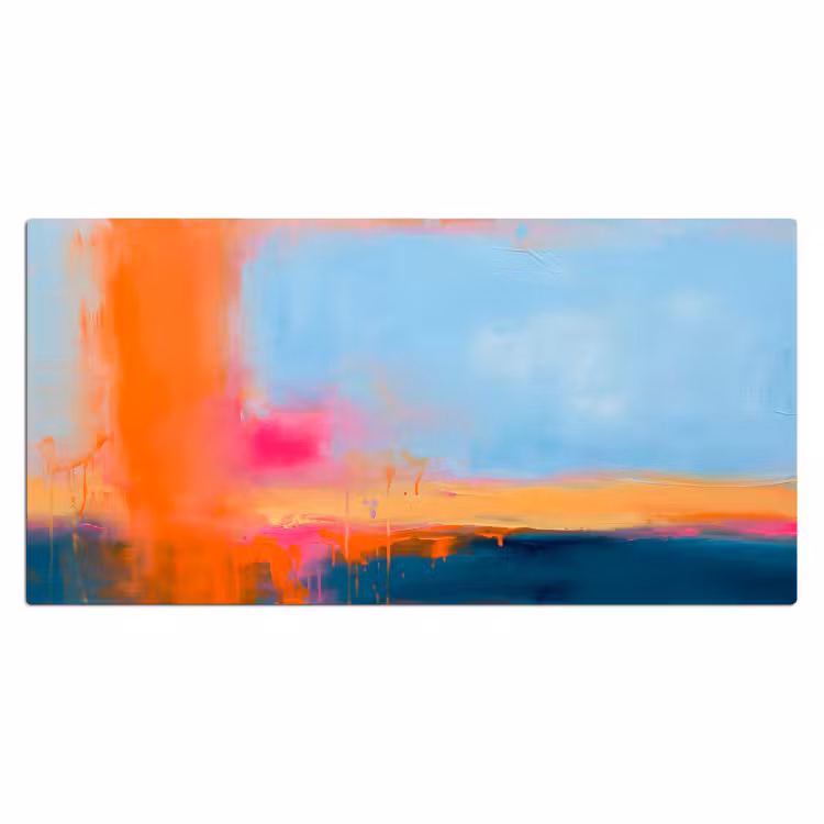 Bureau onderlegger - Abstract - Kleurvlakken - Modern - Oranje - Blauw — 2