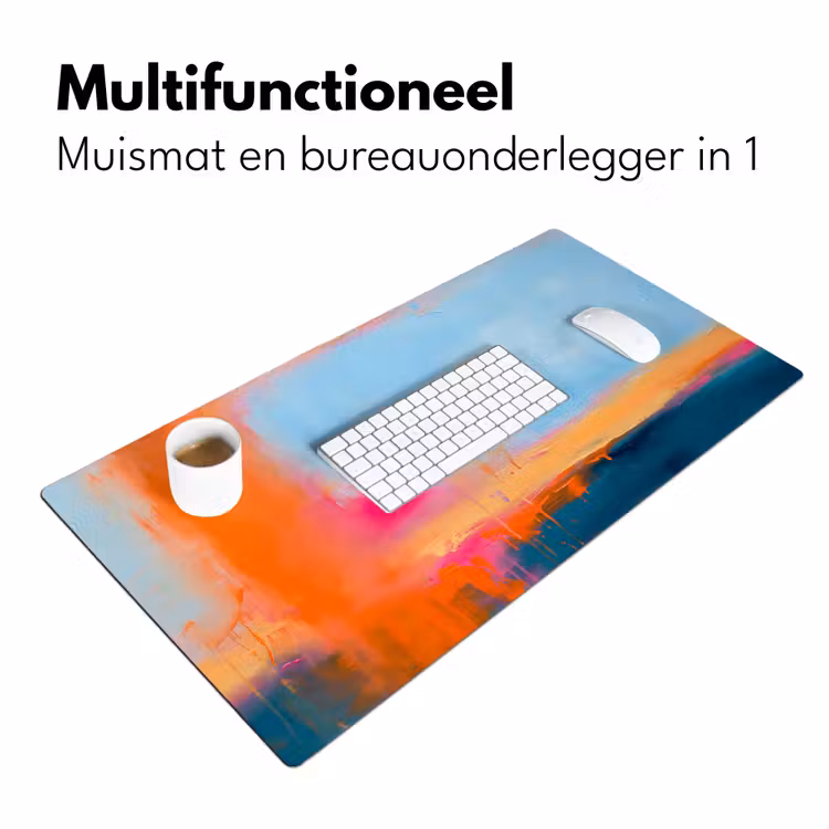 Bureau onderlegger - Abstract - Kleurvlakken - Modern - Oranje - Blauw — 7