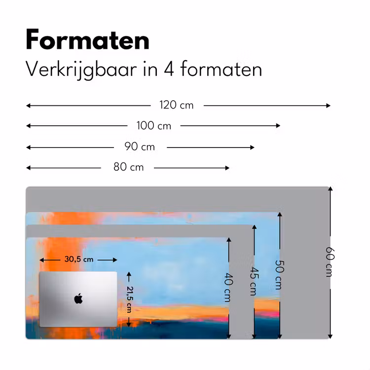 Bureau onderlegger - Abstract - Kleurvlakken - Modern - Oranje - Blauw — 8
