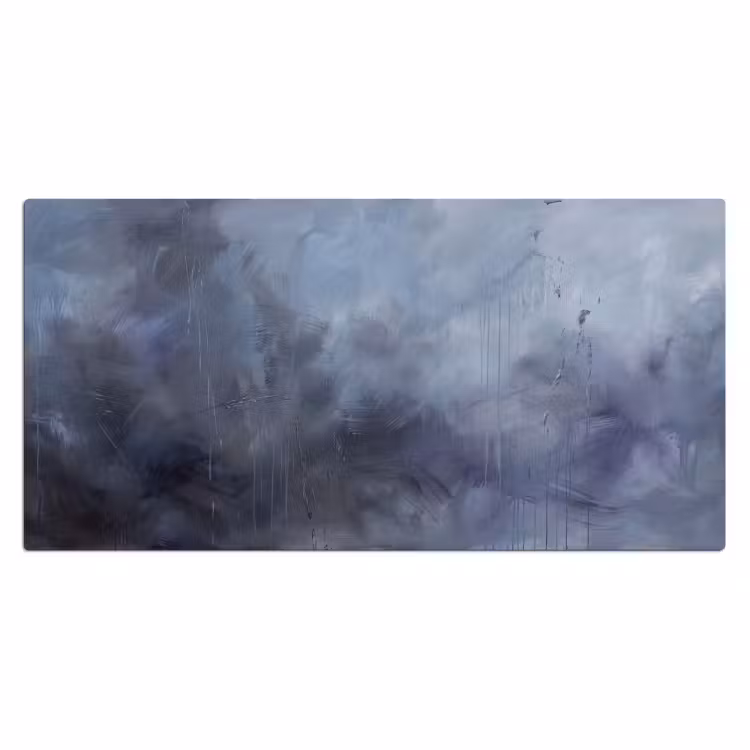 Bureau onderlegger - Abstract - Kwaststreken - Modern - Kunst - Grijs — 2