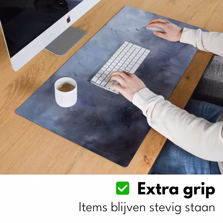 Bureau onderlegger - Abstract - Kwaststreken - Modern - Kunst - Grijs — 6