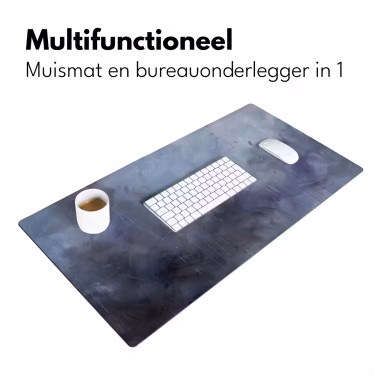Bureau onderlegger - Abstract - Kwaststreken - Modern - Kunst - Grijs — 7