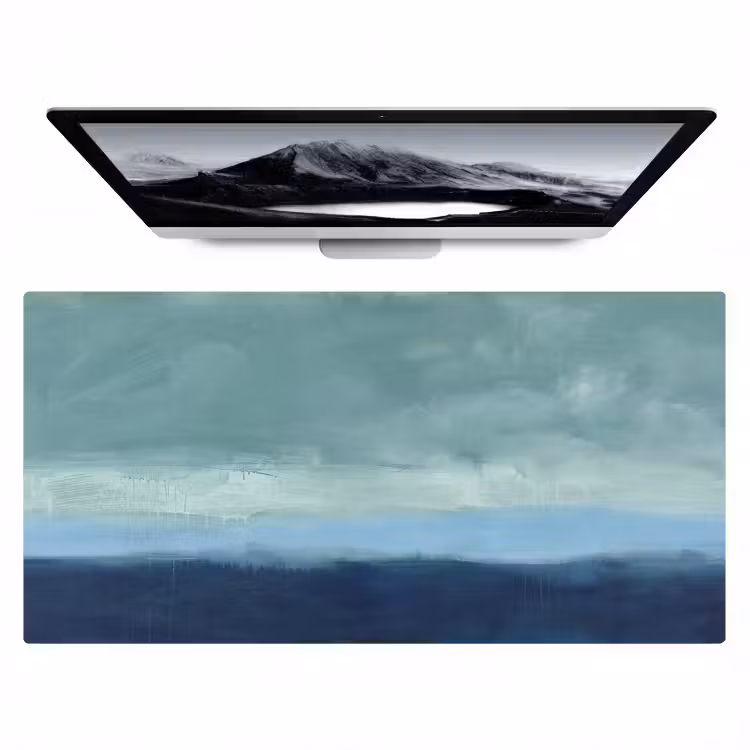 Bureau onderlegger - Abstract - Lagen - Rust - Modern - Blauw — 1
