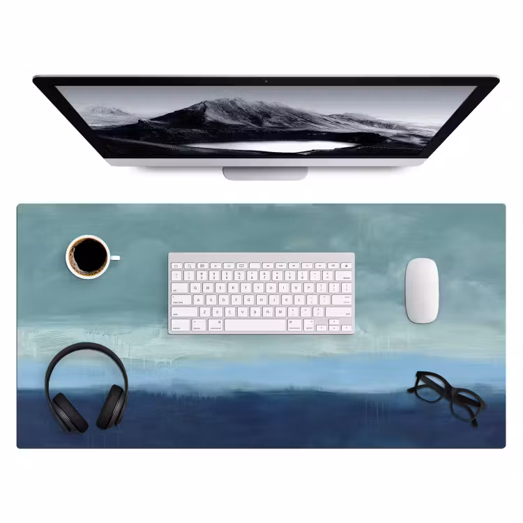 Bureau onderlegger - Abstract - Lagen - Rust - Modern - Blauw — 4
