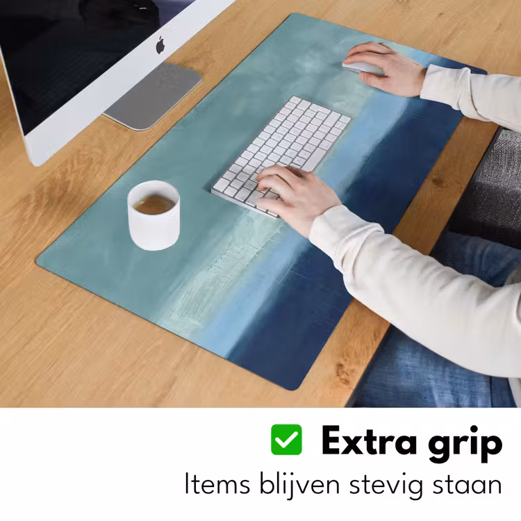 Bureau onderlegger - Abstract - Lagen - Rust - Modern - Blauw — 6