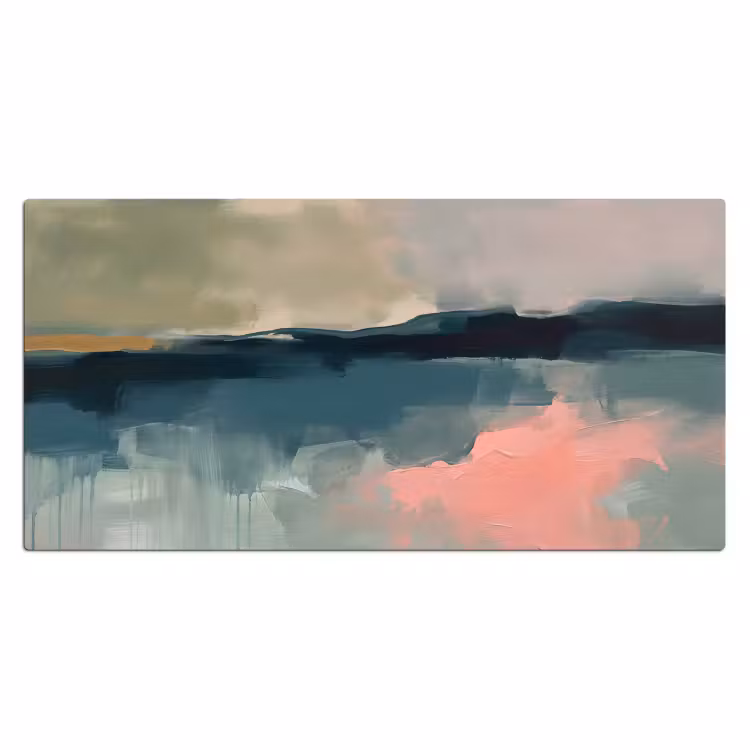 Bureau onderlegger - Abstract - Landschap - Kunst - Modern - Groen - Blauw — 2