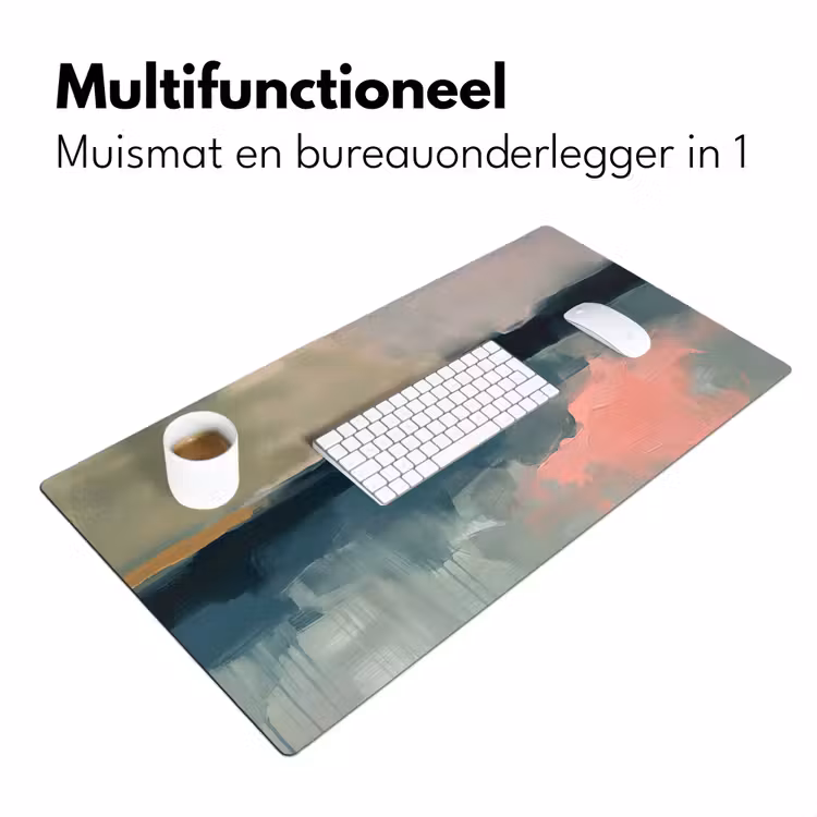 Bureau onderlegger - Abstract - Landschap - Kunst - Modern - Groen - Blauw — 7
