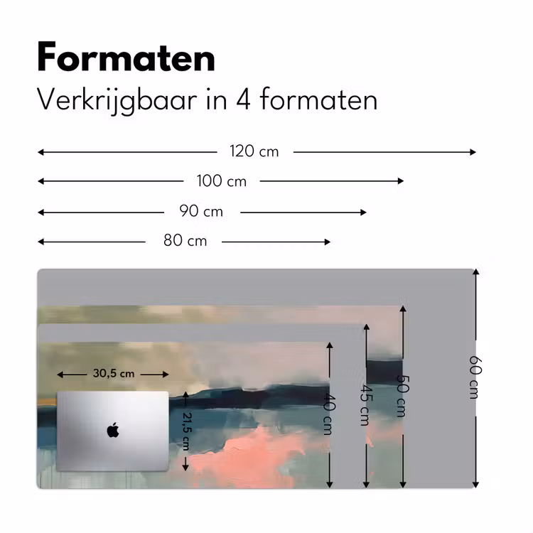 Bureau onderlegger - Abstract - Landschap - Kunst - Modern - Groen - Blauw — 8