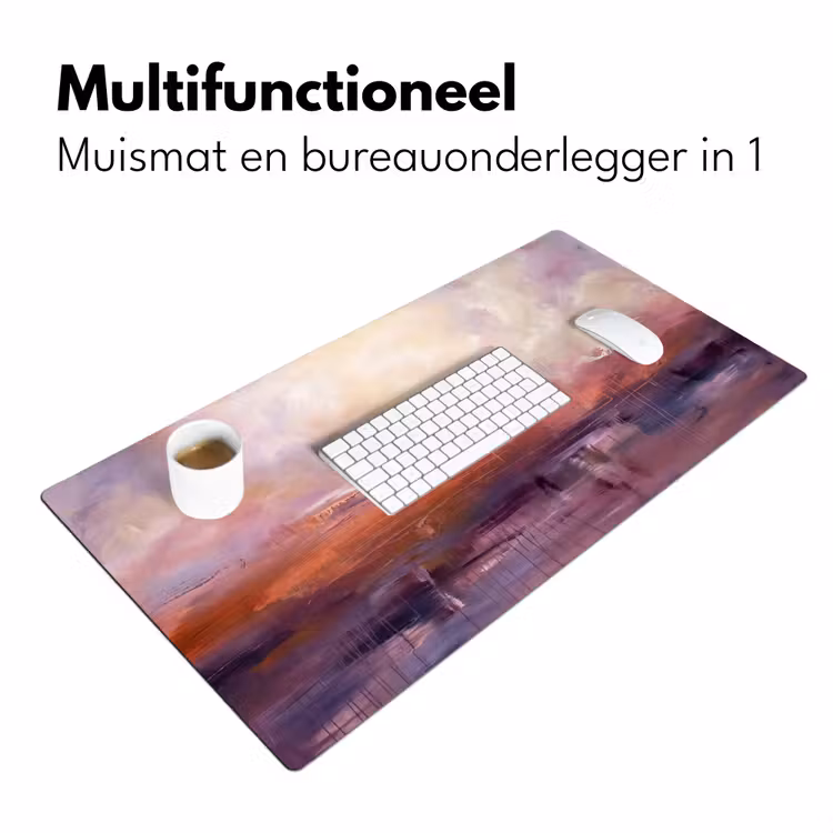 Bureau onderlegger - Abstract - Landschap - Modern - Paars - Oranje — 7