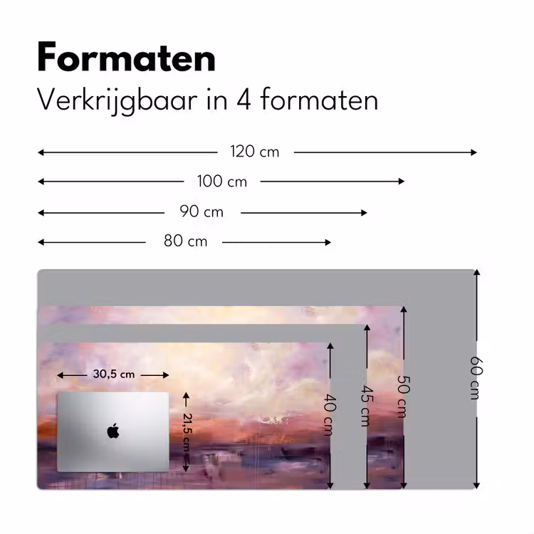 Bureau onderlegger - Abstract - Landschap - Modern - Paars - Oranje — 8