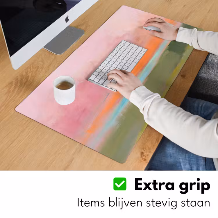 Bureau onderlegger - Abstract - Landschap - Modern - Roze - Oranje — 6