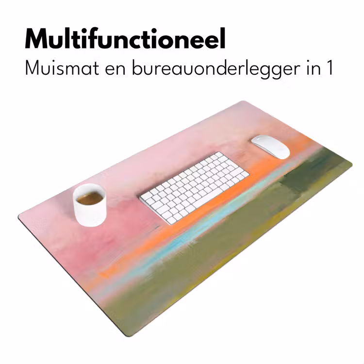 Bureau onderlegger - Abstract - Landschap - Modern - Roze - Oranje — 7