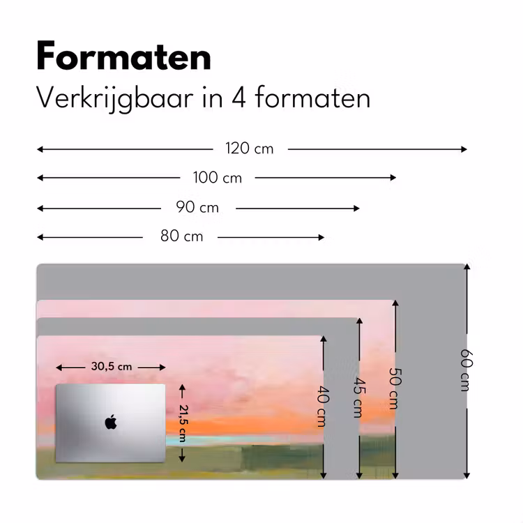 Bureau onderlegger - Abstract - Landschap - Modern - Roze - Oranje — 8