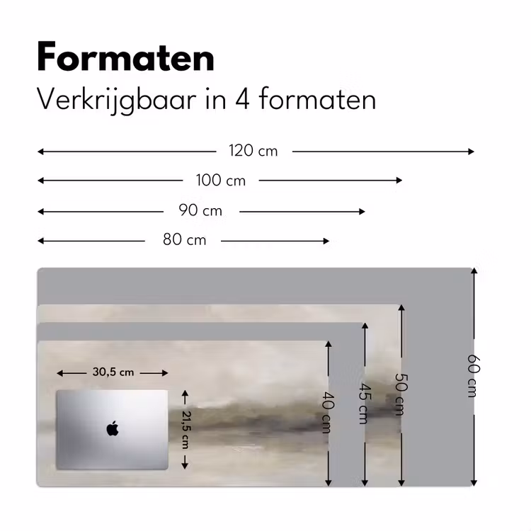 Bureau onderlegger - Abstract - Landschap - Nevel - Modern - Grijs — 8