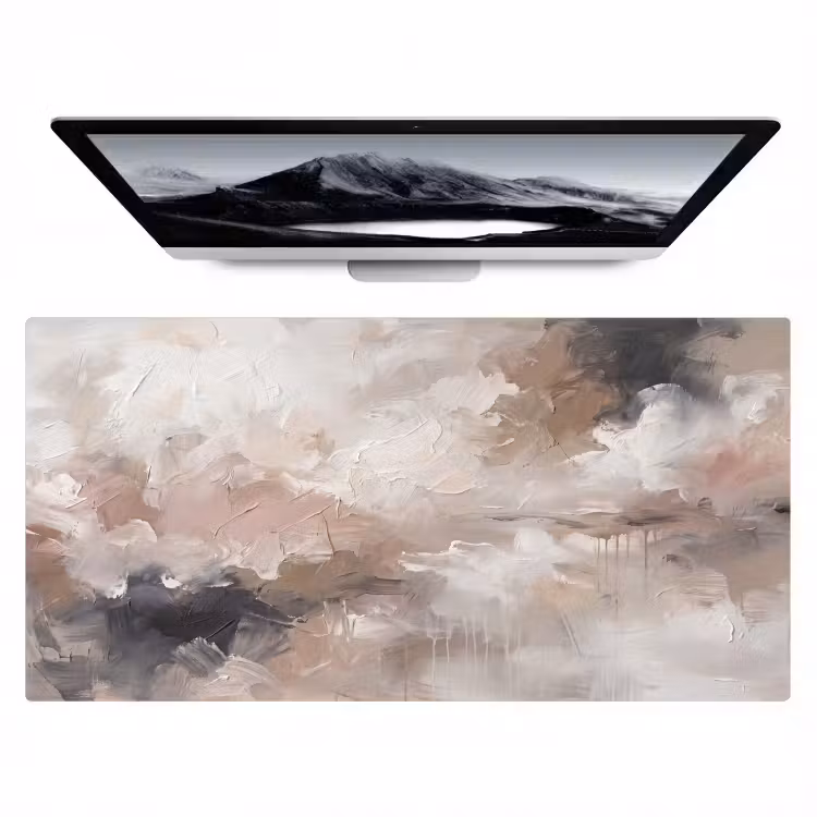 Bureau onderlegger - Abstract - Textuur - Kunst - Modern - Beige — 1