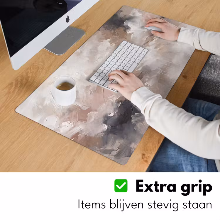 Bureau onderlegger - Abstract - Textuur - Kunst - Modern - Beige — 6