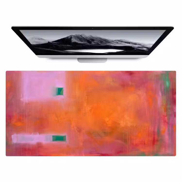 Bureau onderlegger - Abstract - Vlakken - Kunst - Modern - Oranje — 1