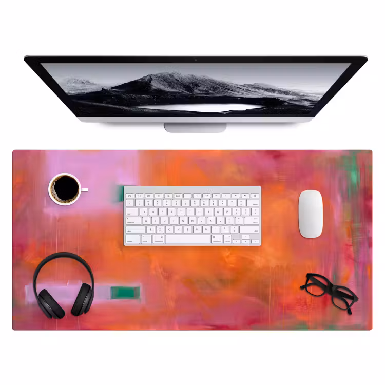 Bureau onderlegger - Abstract - Vlakken - Kunst - Modern - Oranje — 4